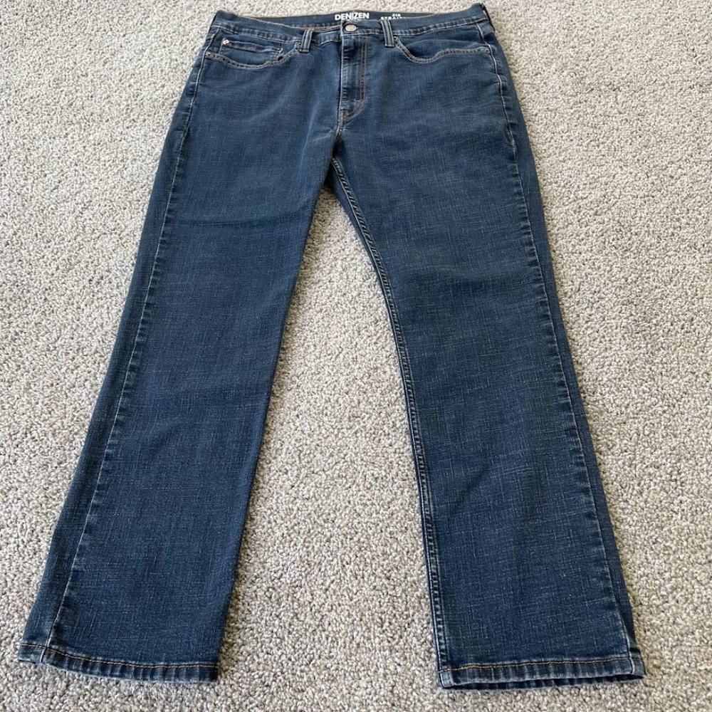 Levis Denizen 218 Straight Fit 36x29 Blue Jeans Medium Wash Denim Mens